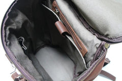 Mens Leather Barrel Backpack Cool Travel Bag Weekender Bag for men