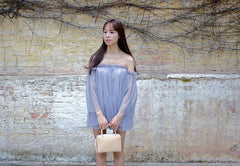 Handmade Leather Beige Womens Small Handbag Shoulder Bag Crossbody Purse for Women