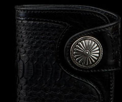 cool wallets for guys​ Handmade Leather Wallet Biker Wallet Snake Skin Wallet Cool Wallets for Men Biker Chain Wallet