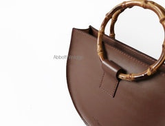 Stylish Leather Brown Womens Saddle Handbag Purse Saddle Shoulder Bag for Women