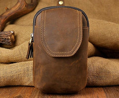Small Mens Leather Belt Pouch Holsters Belt Cases Cell Phone Waist Pouch for Men