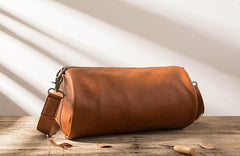 Cool Leather Mens Barrel Shoulder Bags Messenger Bags for Men
