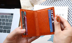 Leather Mens Front Pocket Wallet Card Wallet Small Slim Wallet Change Wallet for Men