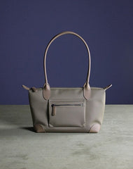 Womens Khaki Nylon Shoulder Tote Small Khaki Nylon Handbag Purse for Ladies