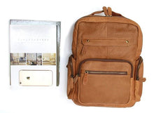Cool Brown Mens Leather Backpack Travel Backpacks Cool School Backpacks for men