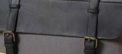Mens Canvas Leather Briefcase Handbag Work Bag Business Bag for Men