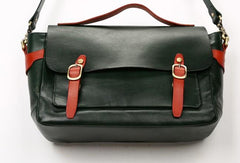 Green Leather Mens Briefcase Messenger Bag Handbag Shoulder Bag for men
