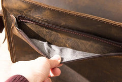 Coffee Vintage Leather Mens Camera Messenger Bag Crossbody Camera Bags for Men