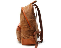 Cool Brown Leather Mens Backpacks Travel Backpacks Laptop Backpack for men