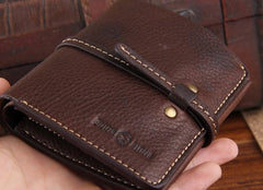 Genuine Leather Mens Cool Slim Long billfold Leather Wallet Men Small Wallets Bifold for Men