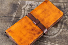 Handmade Leather Mens Cool Wallet Long Leather Wallet Phone Wallet for Men