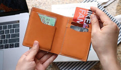 Cool Leather Mens Small Wallets Front Pocket Wallet Slim Wallet for Men