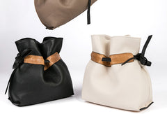 Handmade Genuine Leather Shopper Bag Bucket Bag Shoulder Bag Purse For Women - EverHandmade