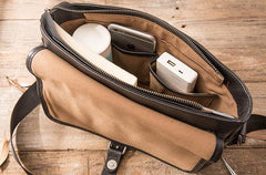 Cool Leather Mens Small Messenger Bag Side Bag Shoulder Bags for Men