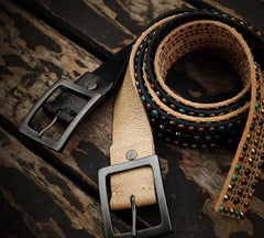 Handmade Genuine Leather Mens Belt Custom Cool Leather Men Black Belts for Men