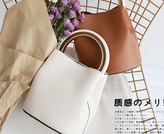 Cute Leather Womens Mini Bucket Handbag Crossbody Purse Barrel Shoulder Bag for Women