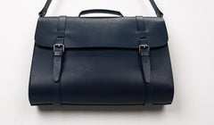 Blue Leather Mens Briefcase Messenger Bag Handbag Shoulder Bag for men