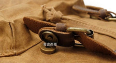 Waxed Canvas Leather Mens Hiking Backpacks Canvas Travel Backpack School Backpack for Men
