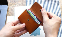 Leather Mens Front Pocket Wallet Small Wallet Card Wallet Change Wallets for Men