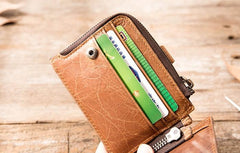 Cool Leather Mens Trifold Slim Front Pocket Wallets billfold Small Wallet for Men