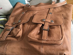 Vintage WOMENs Brown Large LEATHER Tote Bag Fashion Tote Purse FOR WOMEN