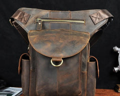 Cool Leather Mens Drop Leg Bag Belt Pouch Waist Bag Shoulder Bag for Men