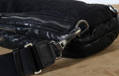 Handmade Genuine Leather Mens Cool Chest Bag Sling Bag Crossbody Bag Travel Bag Hiking Bag for men