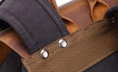 Waxed Canvas Leather Mens Backpack Canvas Travel Backpacks Canvas School Backpack for Men