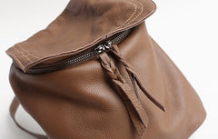 Vintage Soft LEATHER WOMEN Bucket Backpack School Backpack FOR WOMEN
