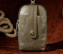 Mens Small Leather Holster Belt Case Belt Pouch Cell Phone Waist Pouch for Men