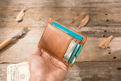 Leather Mens Slim Card Holder Front Pocket Wallets Card Wallet for Men
