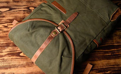 Green Canvas Mens Cool Backpack Large Travel Backpack Canvas Hiking Backpack for Men