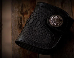 biker wallets​ leather biker wallets​ Handmade Leather Wallet Biker Wallet Snake Skin Wallet Cool Wallets for Men Biker Chain Wallet