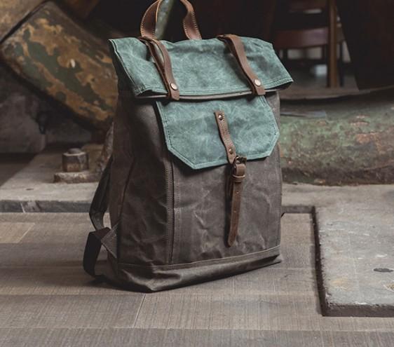 Cool Canvas Gray Travel Bag Mens Backpack Canvas Canvas School Bag for Men