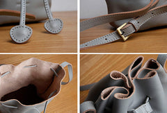 Genuine Leather Cute Bucket Bag Crossbody Bag Shoulder Bag Women Leather Purse