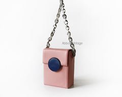 Cute Leather Pink Womens Mini Box Chain Purse Box Shoulder Bag for Women