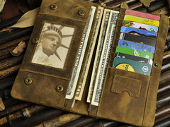 Cool Leather Mens Long Wallet Vintage Leather Long Wallet for Men