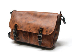 Cool Handmade Vintage Leather Mens Messenger Bags Shoulder Bag for men