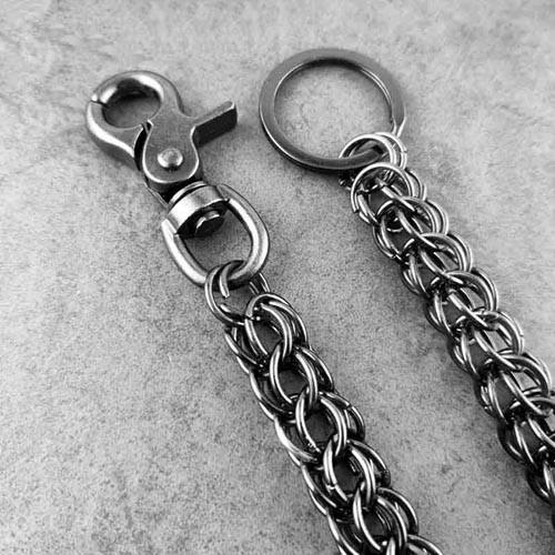 27'' Metal PUNK CHAIN BIKER SILVER Black WALLET CHAIN LONG PANTS