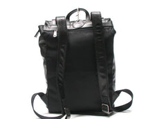 Black Leather Mens Backpack Travel Backpacks Laptop Backpack for men