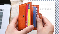 Leather Mens Front Pocket Wallet Card Wallet Small Slim Wallet Change Wallet for Men
