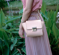 Stylish Leather Beige Womens Handbag Shoulder Bag Crossbody Purse for Women