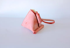 Cute Triangular LEATHER Womens Small Coin Wallet Leather Change Small Wallet FOR Women