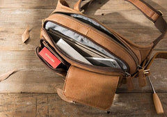 Vintage Leather Fanny Packs Mens Waist Bag Hip Pack Belt Bag for Men