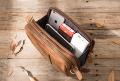 Cool Leather Mens Small Side Bag Messenger Bags Shoulder Bags for Men