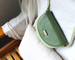 Cute Leather Red Green Womens Mini Saddle Purse Saddle Shoulder Bag for Women