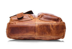 Vintage Coffee Leather Mens Briefcase Laptop Bag Business Bags Work Bag for Men
