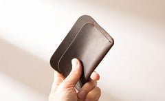 Vintage Leather Mens Card Holders Slim Front Pocket Wallet Card Wallets for Men