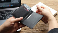 Leather Mens Front Pocket Wallet Small Card Wallet Change Wallets for Men