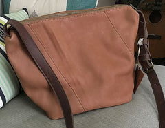 Vintage LEATHER WOMENs Bucket SHOULDER BAG Barrel Crossbody Purse FOR WOMEN